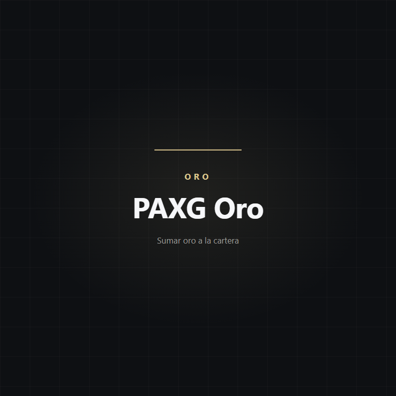Tarjeta ilustrativa del oro PAXG